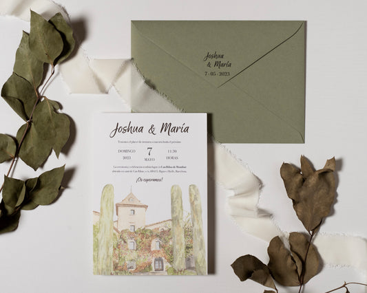 Las invitaciones de la boda en Can Ribas de Joshua&Maria 07/05/23